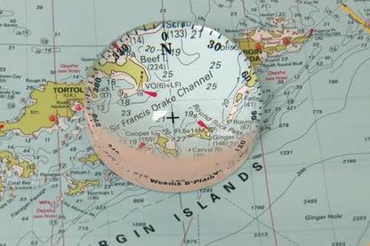 WEEMS & PLATH Crystal Magnifier (4X) with Compass Rose (#515)