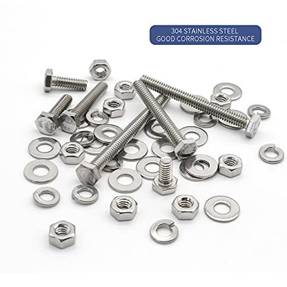 200PCS Nuts and Bolts 1/4-20 x 1/2”, 3/4”, 1”, 1-1/2”, 2”, 2-1/2”, 3” Carbon Steel Hex Bolts and Nuts Assortment Kit Hardware Screws Set (7 Different Sizes) - size: 1/4-20 (200 Pcs)