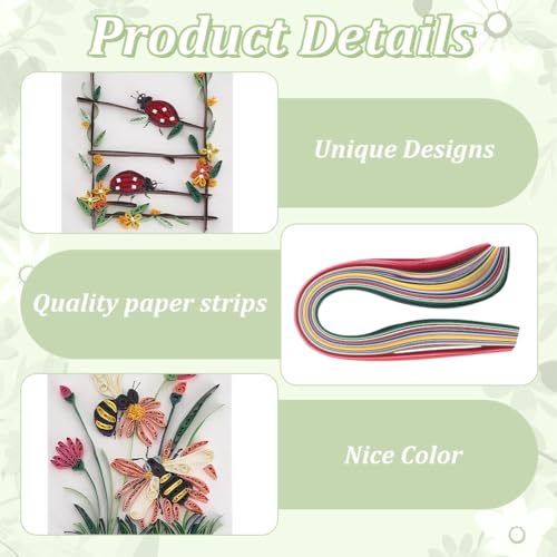 WEBEEDY 20 Sets Paper Quilling Kit for Adults Beginners,Spring Animal Flower Greeting Cards Making Kit with Instruction Tutorial,Handmade Bee Butterfly Dragonfly Quilling Card for Friends Families