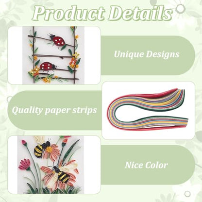 WEBEEDY 20 Sets Paper Quilling Kit for Adults Beginners,Spring Animal Flower Greeting Cards Making Kit with Instruction Tutorial,Handmade Bee Butterfly Dragonfly Quilling Card for Friends Families