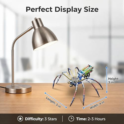 3D Metal Puzzles for Adults Teens-160+Pcs-Mechanical Spider Bee Insect Models-3 Hours to Build-Ideal for Birthday Gifts and Decorations(Mechanical Spider F) - style: Mechanical Spider F