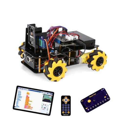 ACEBOTT Robot Kit with 3MP Camera, Robotics for Kids Ages 8–12 12-16 Compatible with Arduino & Scratch, App & Remote Control, STEM Toys Coding Robot Kit, Gift for Kids, Teens and Adults - color: Yellow-b