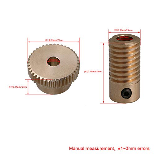 40T Brass Gear Wheel & 5mm Hole Diameter Gear Shaft Kits 0.5 Modulus Set 1:40 Reduction Ratio Drive Gear Box