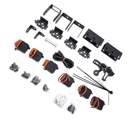 6DOF Robot Mechanical Arm Kit, Programming Robotic Clamp Hand Claw with 6 Servo Motors, 180 Degree Angle Manipulator Industrial Robot Parts for College Teaching