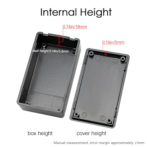 LeMotech Project Box, 5 Pieces ABS Electrical Box Small Junction Box for Electronics PCB Case,Electronic Hobby Box Black, Outside Size 2.8 x 1.7 x 0.9 inch (72x 42x 23 mm) - size: 2.8" x 1.7" x 0.9"(5pc)
