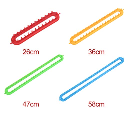 BWWNBY 10 Inch Rectangle Knitting Loom, Long Loom with Crochet Hook