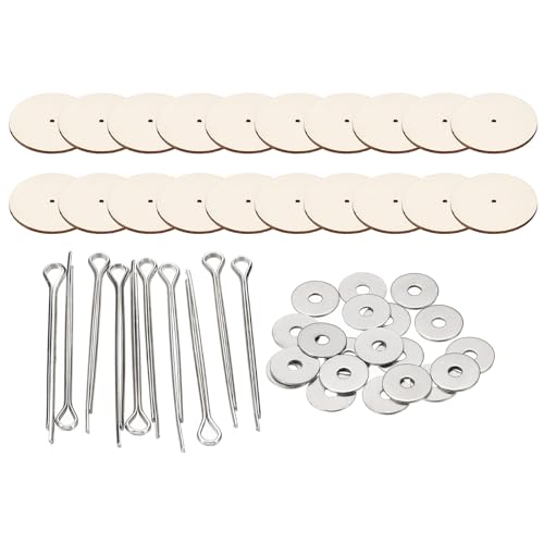 PATIKIL 45mm Doll Joints, 20 Set Removable Cotter Pin Joints Connector and Fiberboard Tray for Bear Limbs Making Head Joints DIY Crafts Accessories - size: 45mm