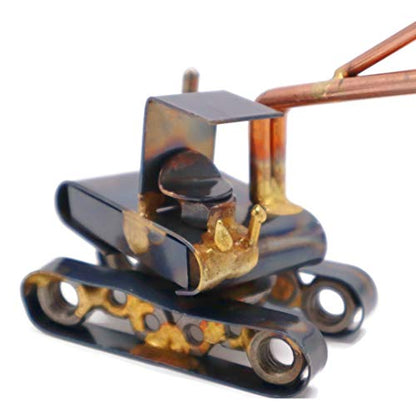 Excavator Collectible Handmade Metal Art Figurine, Desk Accessories, Trophy, Boss Gift, Home Office Décor, Construction Worker Gift - style: Excavator