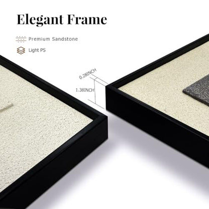 Zessonic 3D Textured Neutral Abstract Sandstone Framed Wall Art, 16"x24"x3 - color: 3D Textured, size: 16" x 24" x 3 Panels Framed