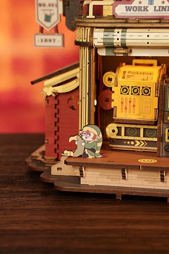 ROBOTIME 3D Wooden Puzzles for Adults, Factory Wooden Music Box EAB01, Gift for Craft Enthusiast Model Building Set