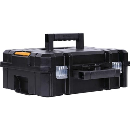DEWALT Tool Box TSTAK II, 13 In. Flat Top Tool Storage Case, Stackable Organizer Hard Case Portable Toolbox, Heavy Duty, Holds Up To 66 lbs (DWST17807) (Pack of 4) - size: 1 Count (Pack of 4)