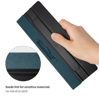 NEWISHTOOL 3 Pcs Vinyl Wrap Squeegee Different Size Felt Squeegee for Vinyl - color: 3 Pcs-black