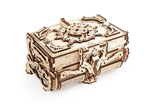 UGEARS Antique Box, Model Kit, 3D Puzzle, Wooden Model Kits for Adults Puzzle, Box DIY Kits for Adult Mechanical Models Brain Teaser