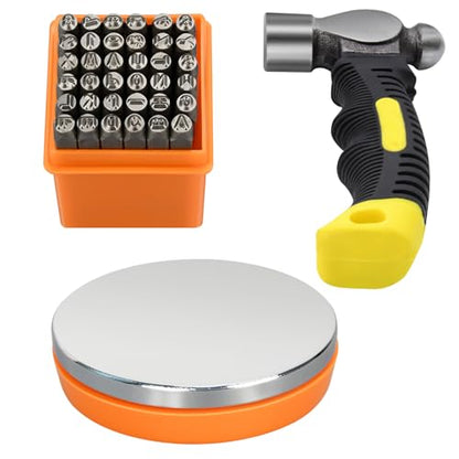 Metal Stamping Kit, Including 37pcs Stamps, Bench Block and Hammer