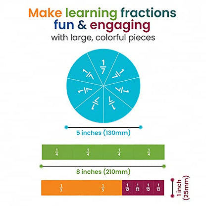 Oyster&Pop Magnetic Fraction Tiles & Circles - Large Manipulatives Set