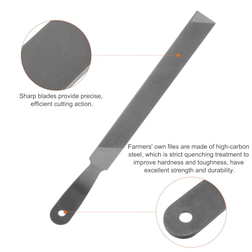 HARFINGTON Farmers Own Files 8 Inch High Carbon Steel Single Cut Flat Hand Rasp File for Deburring and Removing Material - size: 8 Inch