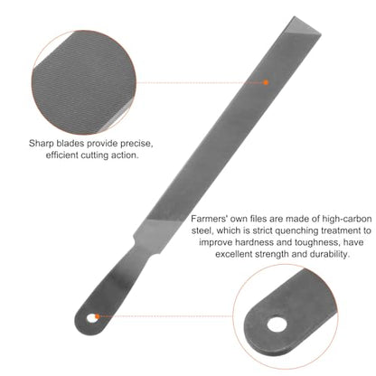 HARFINGTON Farmers Own Files 8 Inch High Carbon Steel Single Cut Flat Hand Rasp File for Deburring and Removing Material - size: 8 Inch