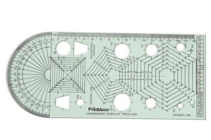 Printtoo Engineering Drafting Template Technical Drawing Stencil Ruler Tool - color: Series -PRTD-2450A