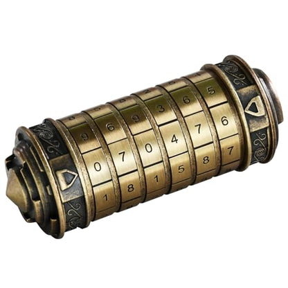 CoEjokno Da Vinci Code Numeric Cryptex Money Puzzle Box for Cash Gift - color: Bronze