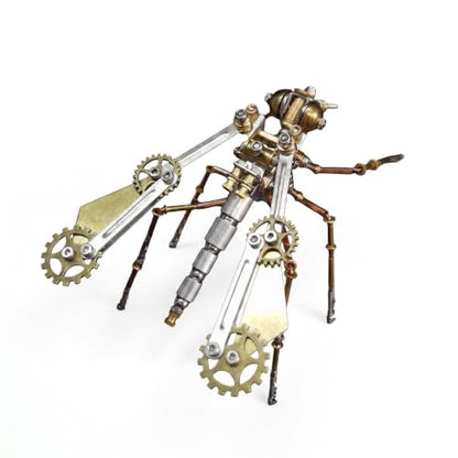 3D Metal Puzzle Model Mechanical Kits Steampunk Mosquito 140+ Components 2-3 Hours Build No Glue Screw Assembly Desktop Decor Christmas & Birthday Gift for Adults Men(Mosquito A) - style: Mosquito A