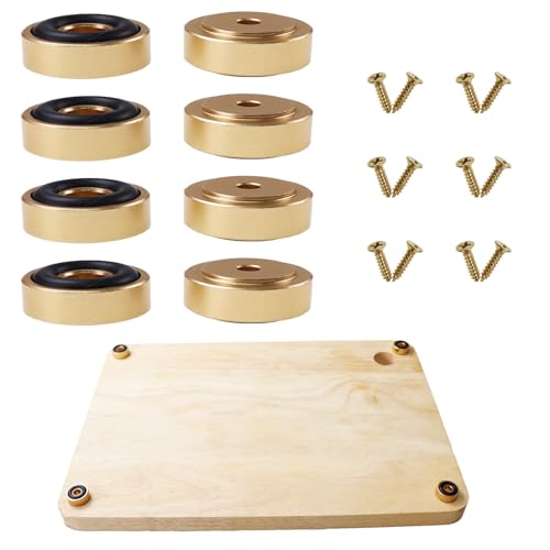 Pallet Metal Feet with Screws, 1.18 x 0.39 Inch H Butcher Block Non Slip Pads for Wood, Bamboo Cutting Board (Set of 8), Gold - color: Gold, size: 1.18 x 0.39 Inch