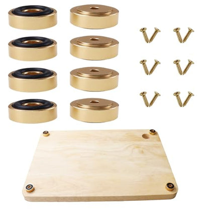 Pallet Metal Feet with Screws, 1.18 x 0.39 Inch H Butcher Block Non Slip Pads for Wood, Bamboo Cutting Board (Set of 8), Gold - color: Gold, size: 1.18 x 0.39 Inch