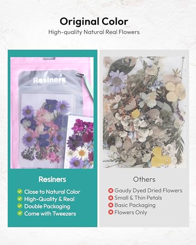 Dried Flowers, Resiners 100Pcs Pressed Flowers for Craft Purple Real Natural Dried Flowers Dry Leaves Kit for DIY Making Crafts Resin Soap Candle Scrapbook Supplies Card Making Jewelry - color: Violet 100pcs
