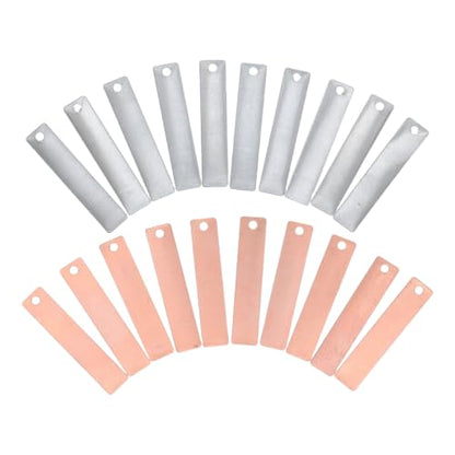 20pcs Zinc Copper Electrode Sheets 1.6x0.4'' Copper Electrode Strips Zinc Anode Plates for Fruit Battery Experiments Electroplating Science Kits and Projects