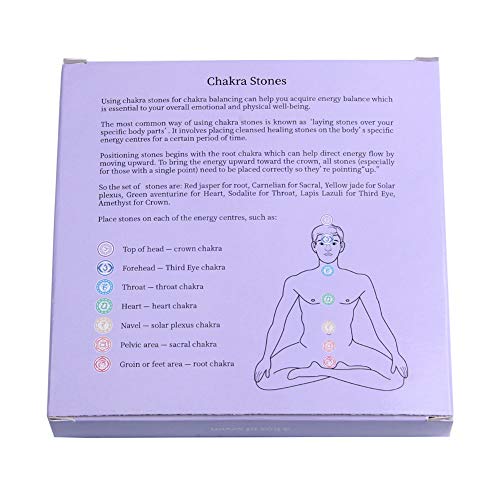 TGS Gems 7 Chakra Stones set - Reiki Healing Crystal With Engraved Chakra Symbols - color: CKL-001
