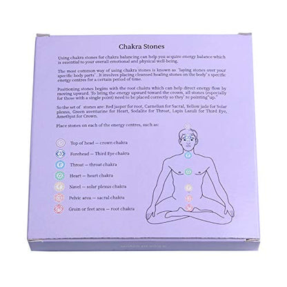 TGS Gems 7 Chakra Stones set - Reiki Healing Crystal With Engraved Chakra Symbols - color: CKL-001