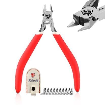 Model Nippers, 4.8" Ultra Thin Single Blade Gundam Nippers, Sprue Cutter Hobby Nippers, Professional Model Kit Nippers for Plastic Gunpla Model Building with Protective Cover and Spring - style: Ultra-thin (Red)