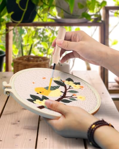 TINDTOP Punch Needle Kits, DIY Punch Embroidery Kits - color: Set B