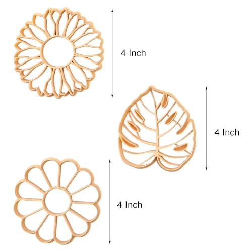 Botanical Trinket Cutter Set for Polymer Clay Display & Jewelry Styling – Monstera, Sunflower & Daisy | SUNMODA-TRI - color: Sunflower+Monstera+Daisy