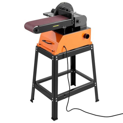 VEVOR Professional Belt Sander with Stand, 9" Disc & 6" x 48" Belt Sander Combo, 800W Sanding Machine with 0-45° Adjustable Worktable for Woodworking, Furniture Refinishing, Knife Sharpening - size: 9" Disc & 6" x 48" Belt Sander Combo