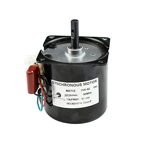 CHANCS 60KTYZ AC Synchronous Gear Motor 110V 20/24r/min CW CCW Torque 10Kgf.cm Control Electric Motor for Education Instruments - size: 100V-127V, style: 20/24RPM