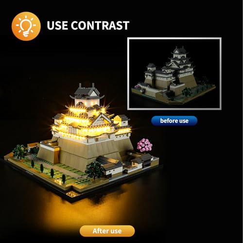 Vaodest LED Light for Lego Architecture 21060 Himeji Castle Set,Design and Configuration Compatible with Lego 21060 Model(LED Light Only, Not Building Block Kit) - style: 21060 Himeji Castle