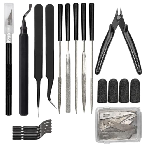 3D Printer Tool Kit Essential 3D Printer Tools for Removing, Smoothing, Finishing, Cleaning, Deburring, Craving, Measuring, Drilling 3D Printer Accessories for Bambu Lab, Ender3-Finishing - color: All in 1