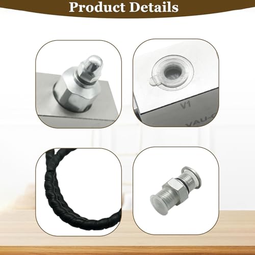 Amagogo Mini Excavator Cushion Valve Kit for 1/4" Hydraulic Hoses, Pre-Assembled Hydraulic Control Valve, M14x1.5 Threaded Steel Fittings, Excavator Attachment for Contractors Operators, Style A