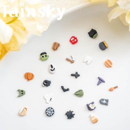 TAINSKY Micro Halloween Polymer Clay Cutters for Earrings Making, 8 Shapes for Fall Jewelry Mini Clay Cutters (A) - color: Micro-A