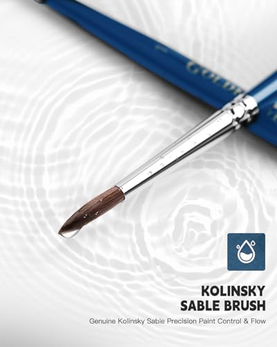 Golden Maple Kolinsky Sable Brushes, Miniature Paint Brushes - size: 5/0 2/0 0 1 2 Pointed Round