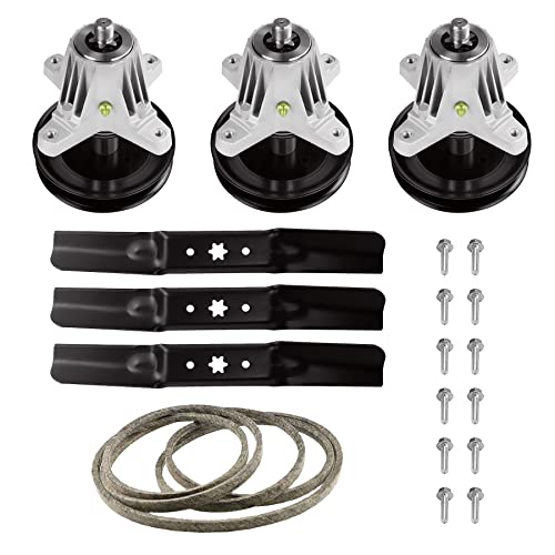 Deck Rebuild Kit 918-06978 for MTD Cub Cadet Craftsman 54 inch Z6600 RZT-L54 ZT1-54 XT1-ST54 XT1-GT54 ZT2-54 XT2-54, 3 Spindles 618-06978 918-06978, 3 Blade 942-05056, 148'' Belt 954-04329 - size: 3 Spindles+3 Blades+1 Belt