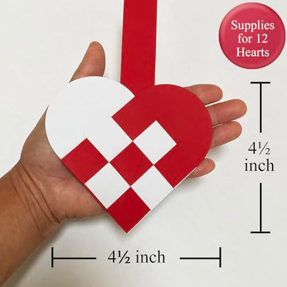 12 DIY Danish Heart Baskets. Precut and Ready to Use, No Tools Needed. Traditional Weaving Paper Craft to Make Julehjerter. Great Home and Classroom Decorations (Red/White Kit) - color: 3x3 Diy Kit