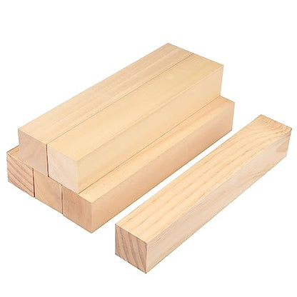 6 Pack Basswood Carving Blocks, 12x2x2 Inches Basswood Blocks for Beginner to Advanced Carvers, Ideal for DIY Projects and Gifts, Soft and Smooth, Easy Whittling and Carving by GNIEMCKIN - size: 6 Pack 12x2x2 Inches
