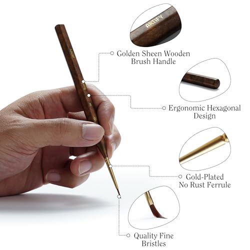 Artify Extreme Detail Paint Brushes Professional, 20pcs Ultra-Fine & Multipe Specialty Brushes for Miniature, Illustration & Craft Painting, Precision Paint Brush Set with High-End Handbag