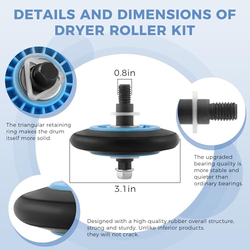 DC97-16782A Dryer Parts Fit for Samsung Dryer Roller Replacement kit DV45H7000EW/A2 DV42H5000EW/A3 Includes DC97-16782A Dryer Roller 6602-001655 Dryer Belt DC93-00634A Idler Pulley - style: DC97-16782A - Dryer roller replacement kit