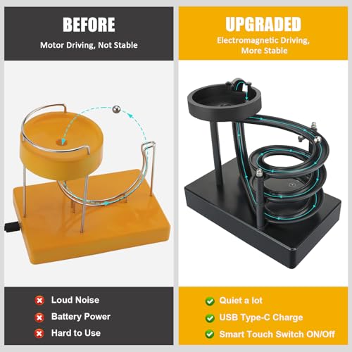 Kinetic Art Perpetual Motion Marble Machine for Home Office, Non-Stop Rolling Ball Toys Science Physics Gadget, Newtons Desktop Decoration Toys for Unisex Children Adult(Black)