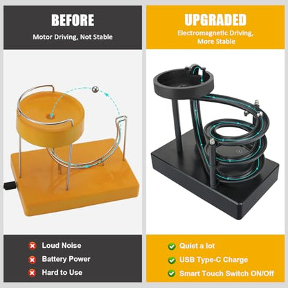 Kinetic Art Perpetual Motion Marble Machine for Home Office, Non-Stop Rolling Ball Toys Science Physics Gadget, Newtons Desktop Decoration Toys for Unisex Children Adult(Black)