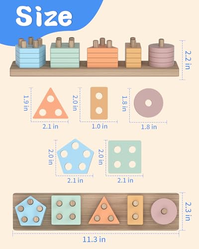 kecristv Montessori Toys for 1 2 Year Old Girl and Boy Birthday Gifts - style: Brown