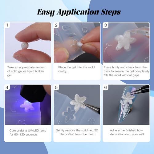 2 Pcs Cream Silicone Nail Molds, 3D Cake Icing Nail Art Mould with Embossed Piping Designs for Gel & Resin, Heart Lace Charms Clear Modeling Templates Nails Mold for Home Salon, Birthday & DIY Craft - color: Cake Cream