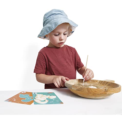 Janod Dino - Dinosaur Dig Puzzle Game - Excavate The Prehistoric Skeleton Pieces to Complete The Puzzle Cards - Reusable - Ages 4-8 Years - J05832